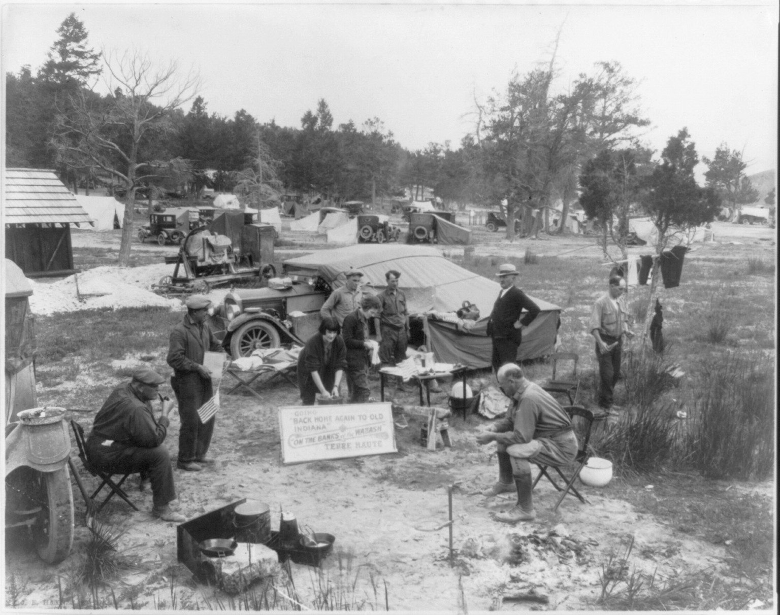 Mammoth public auto camp, c1923. — historic photograph