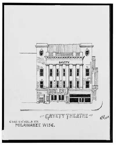 Gayety Theatre Burlesk front elevation drawing, Milwaukee Wisc