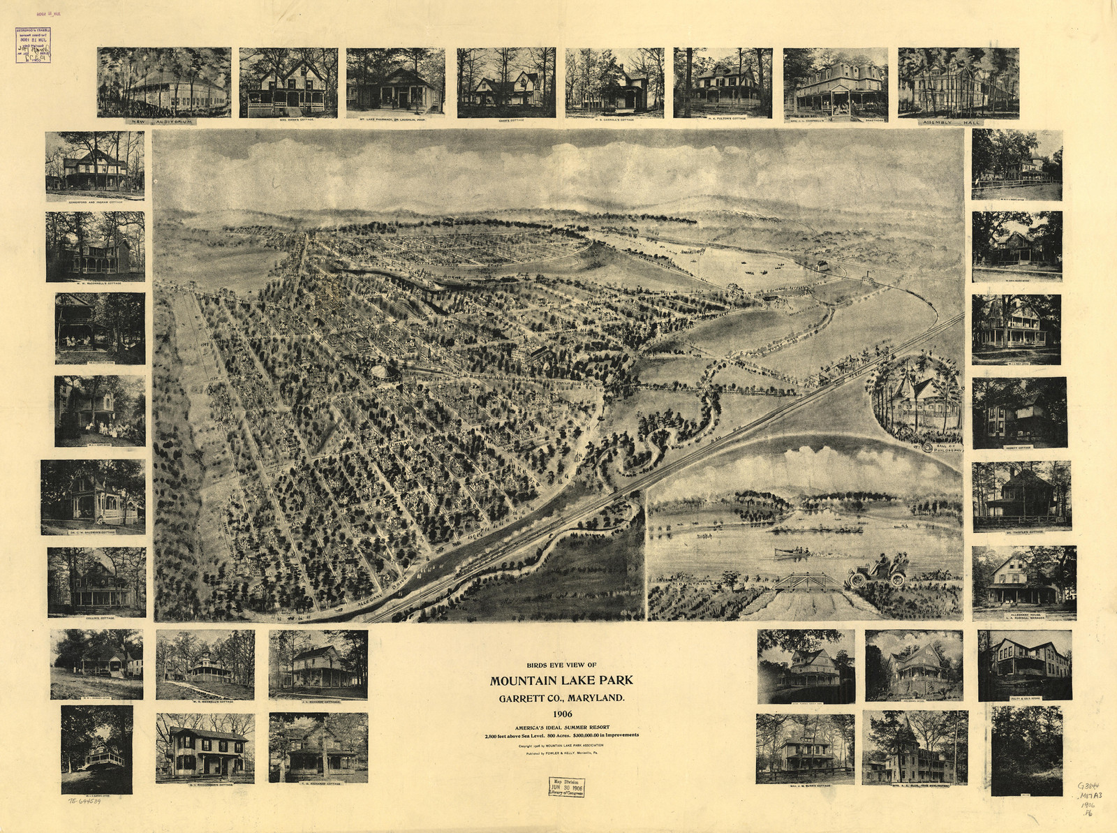 Mountain Lake Park, Maryland, 1906, 1906 — antique map