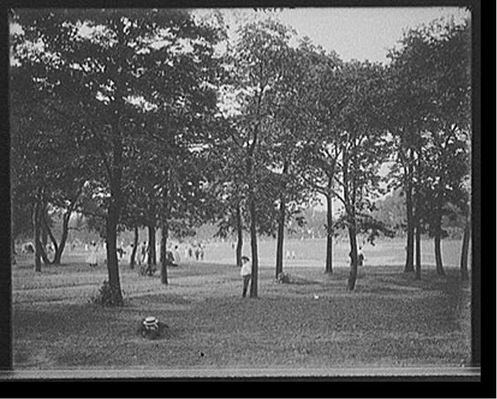 [Going to band concert, Lincoln Park, Chicago, Ill.], [between 1900 and 1910] — historic photograph