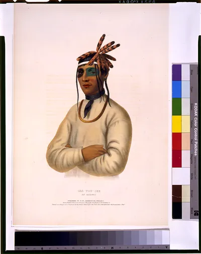 Caa-Tou-See, an Ojibway / drawn, printed & coloured at I.T. Bowen's Lithographic Establishment.