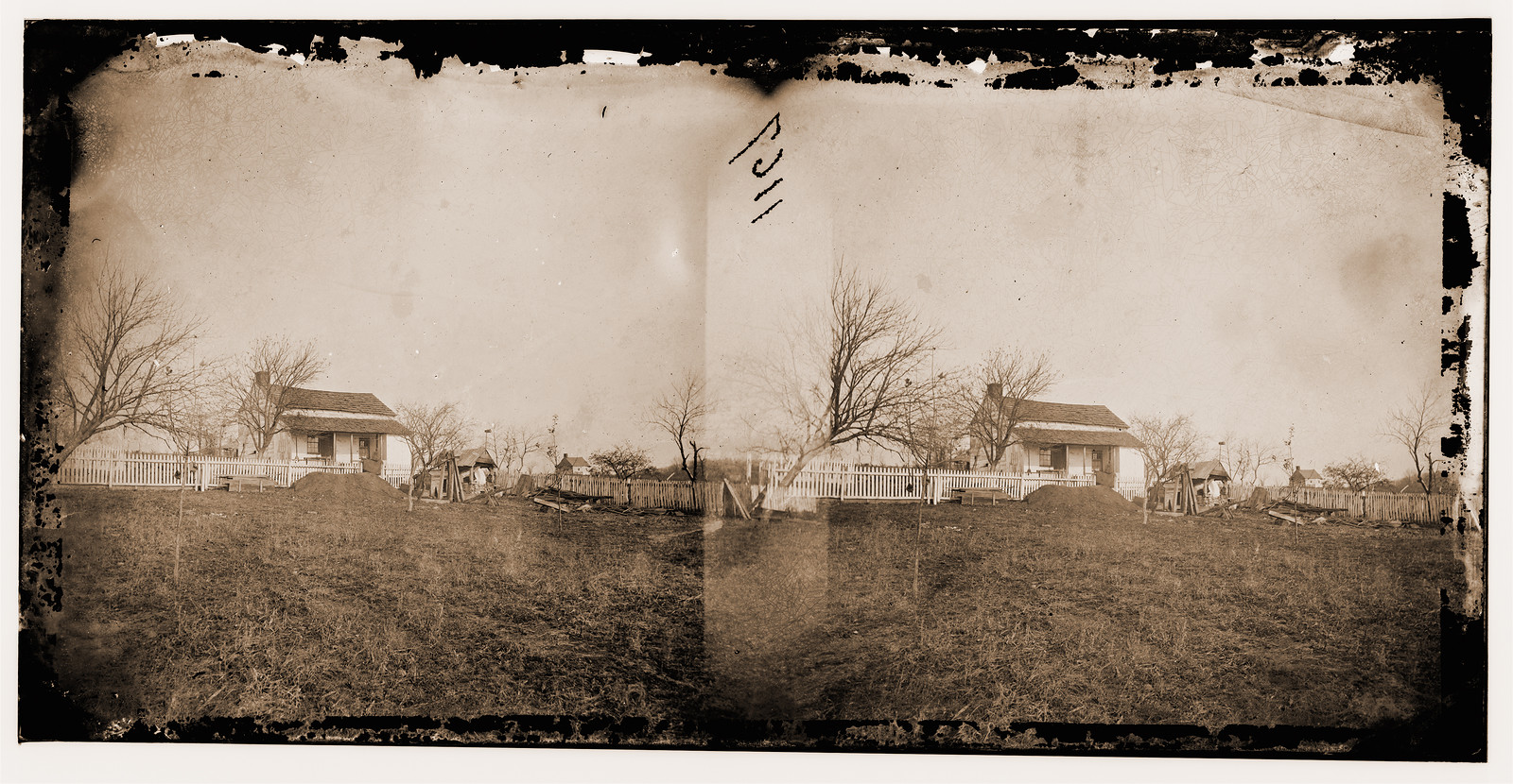 Gettysburg Pennsylvania. Gen. George G. Meades headquarters, 1863 — historic photograph