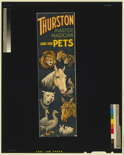Thurston, master magician and his pets