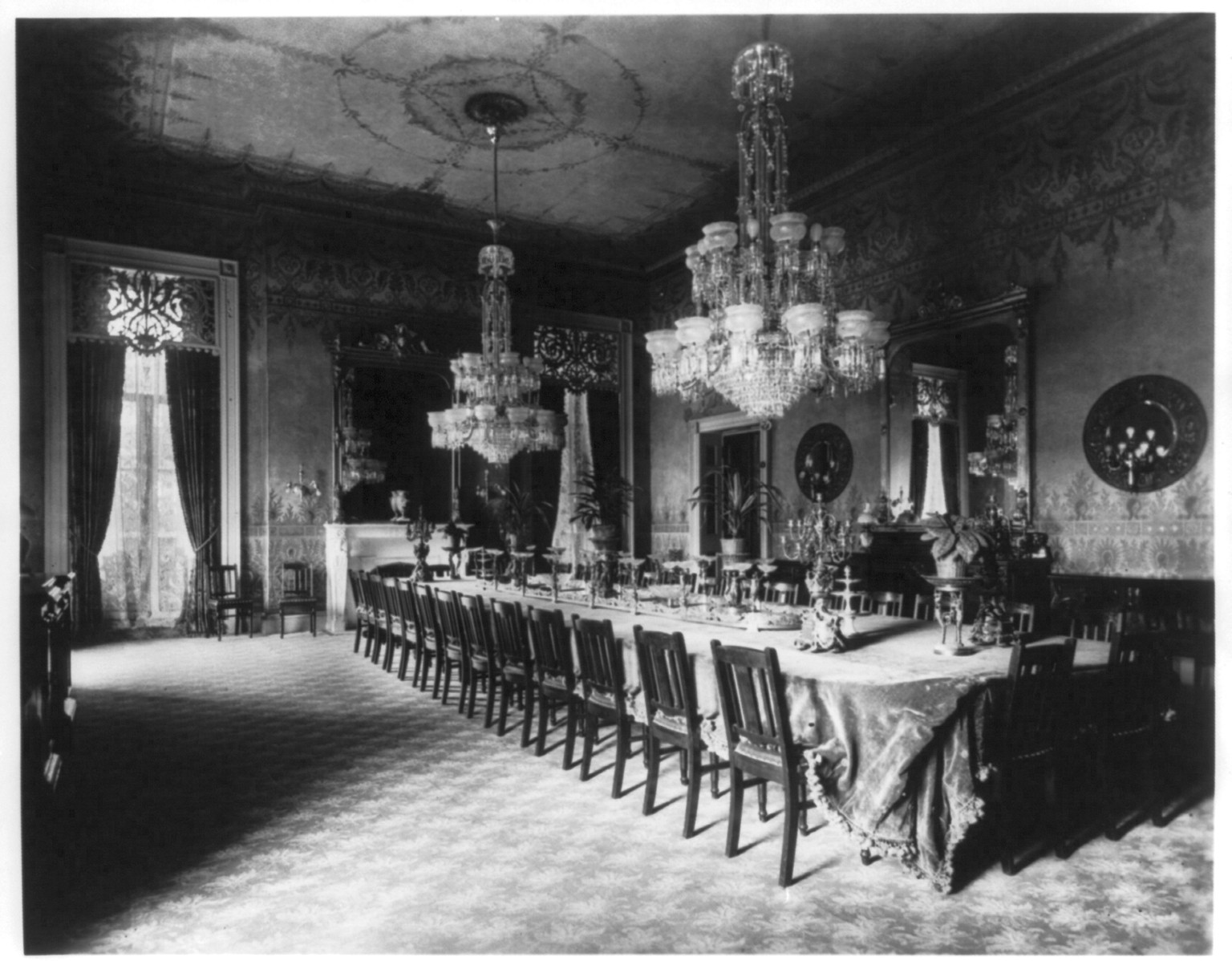 White House, State Dining Room, 1890 — historic photograph