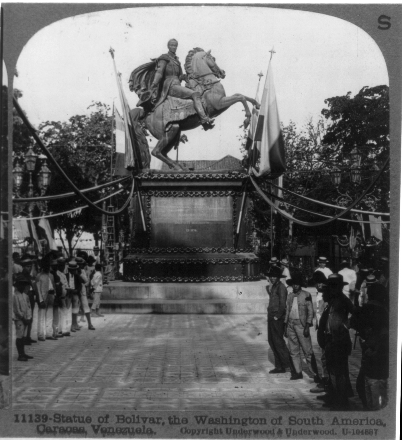 Statue of Bolivar [on horseback], the Washington of South America, Caracas, Venezuela, c1913 March 31. — historic photograph