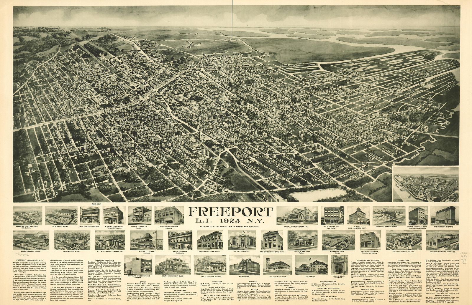 Freeport, New York, 1925, 1925 — antique map