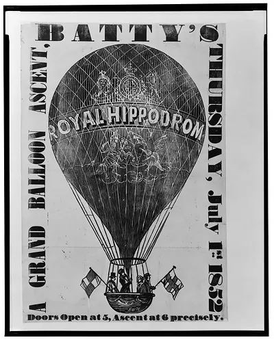 A grand balloon ascent, Batty's, Thursday, July 1st, 1852 / Earle.