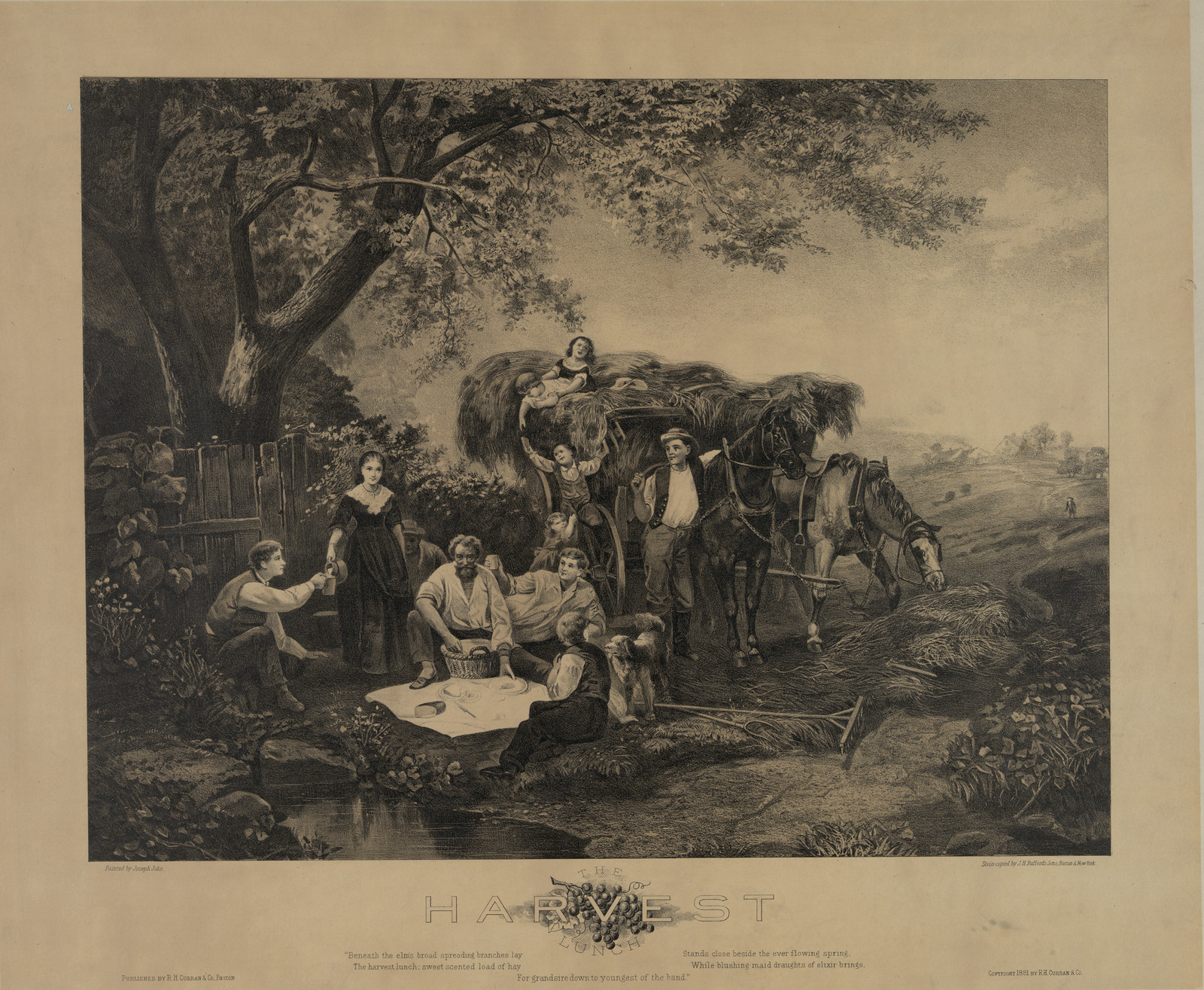The Harvest Lunch, c. 1881 — historic image