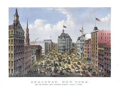 Broadway, New York, from the Western Union Telegraph Building looking north