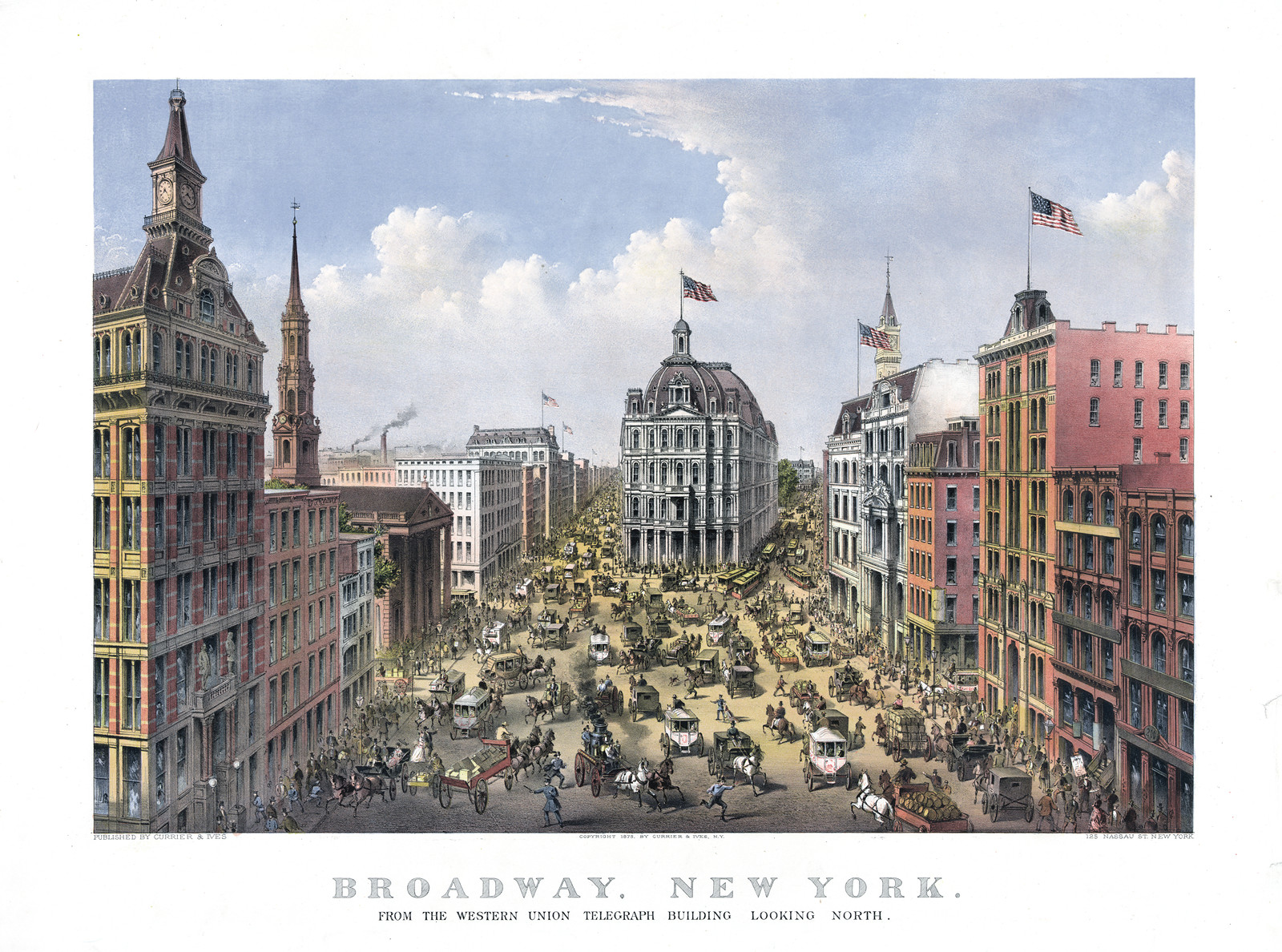 Broadway, New York, from the Western Union Telegraph Building looking north — historic image