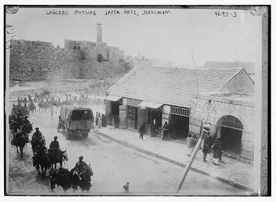 Lancers outside Jaffa Gate, Jerusalem