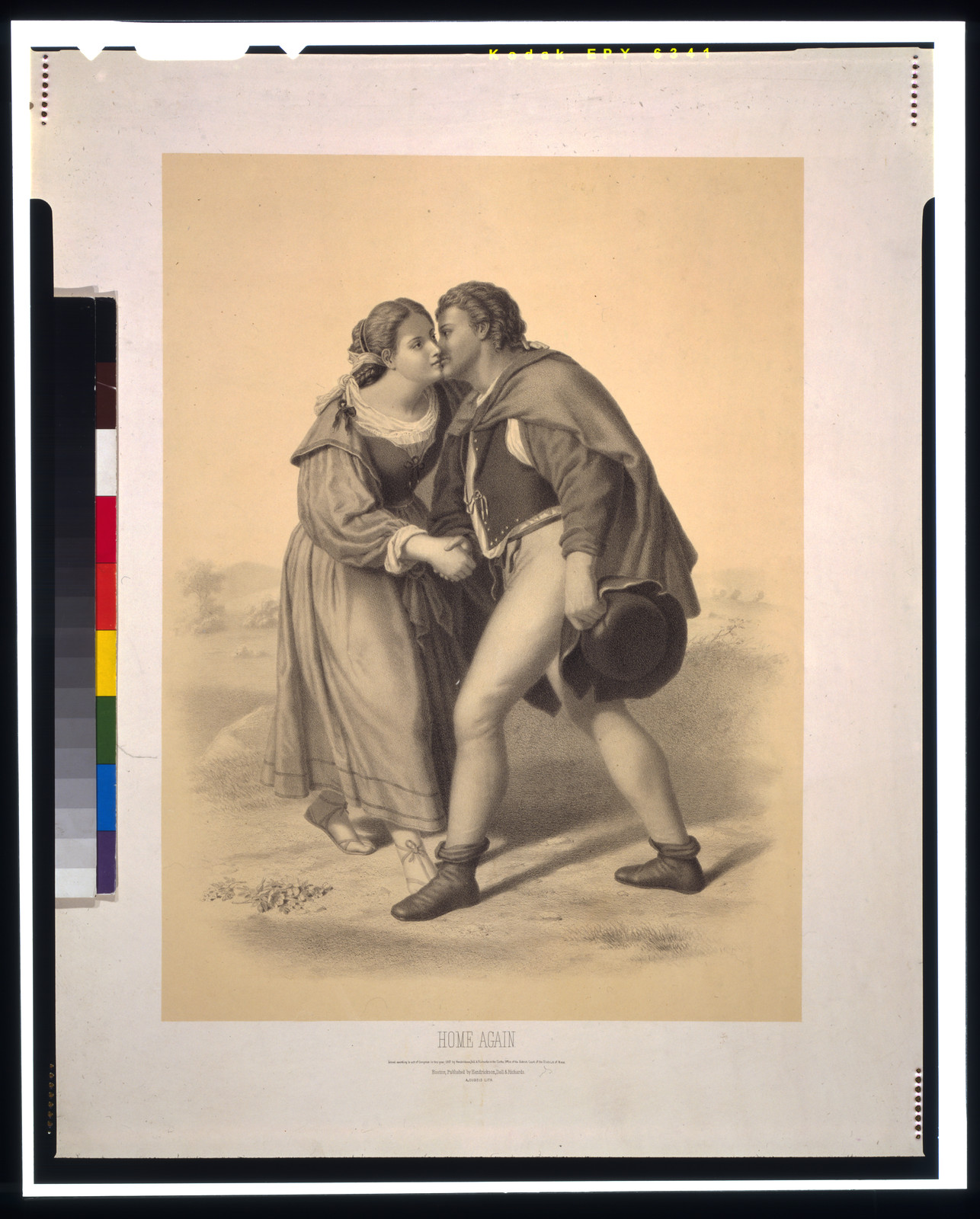 Home again / A. Dubois lith., Boston : published by Hendrickson, Doll & Richards, c1867. — antique lithograph
