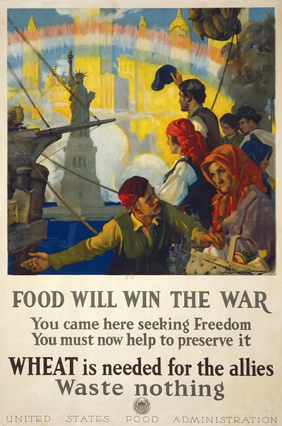 Food will win the war - You came here seeking freedom, now you must help to preserve it - Wheat is needed for the allies - waste nothing / C. E. Chambers.