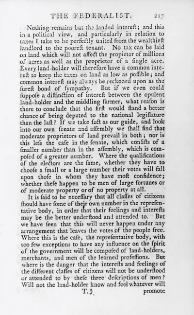 Page 217 from Thomas Jefferson's copy of The Federalist (1788)