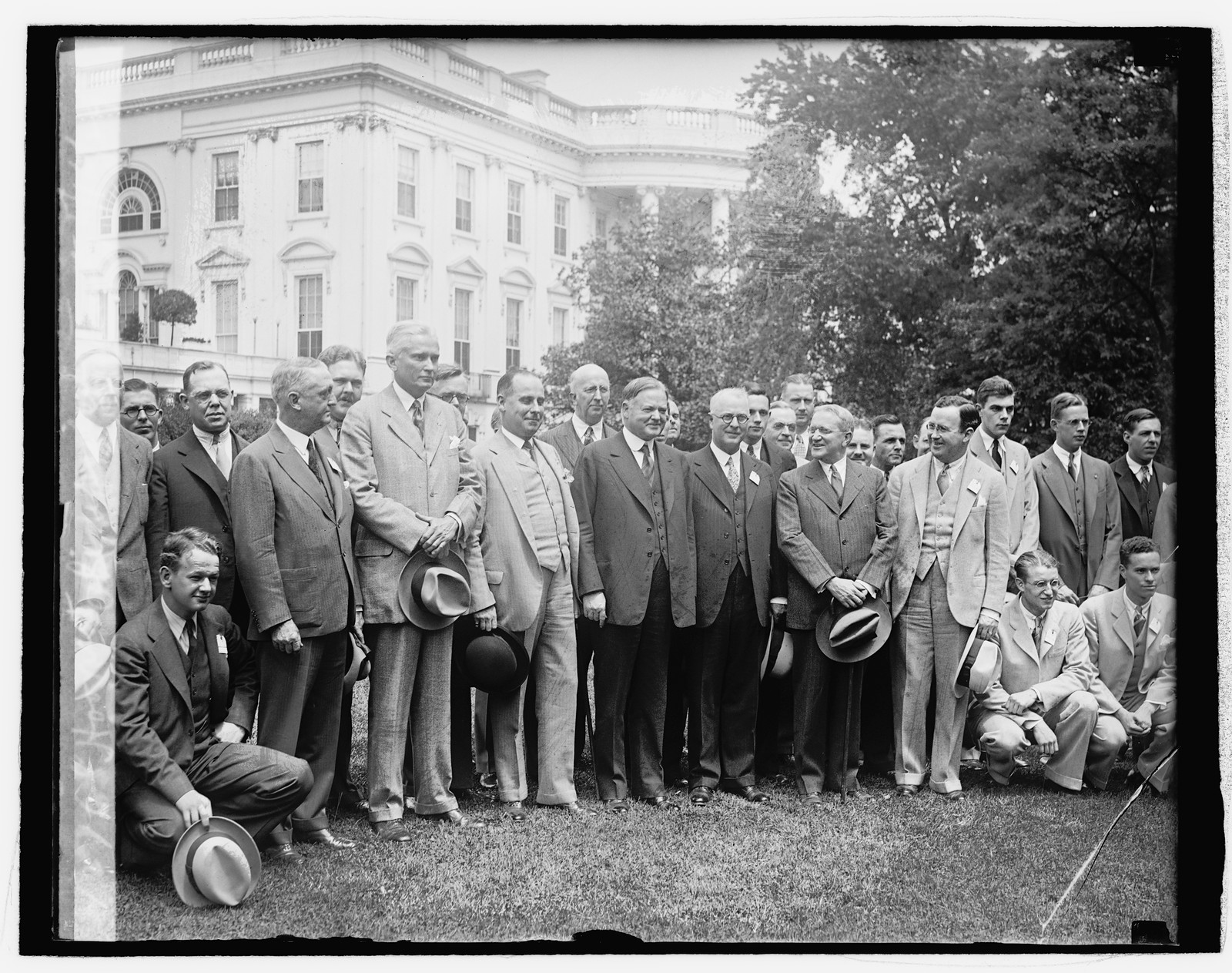Hoover & Upsilon Fraternity, 5/16/29, [19]29 May 16. — historic photograph