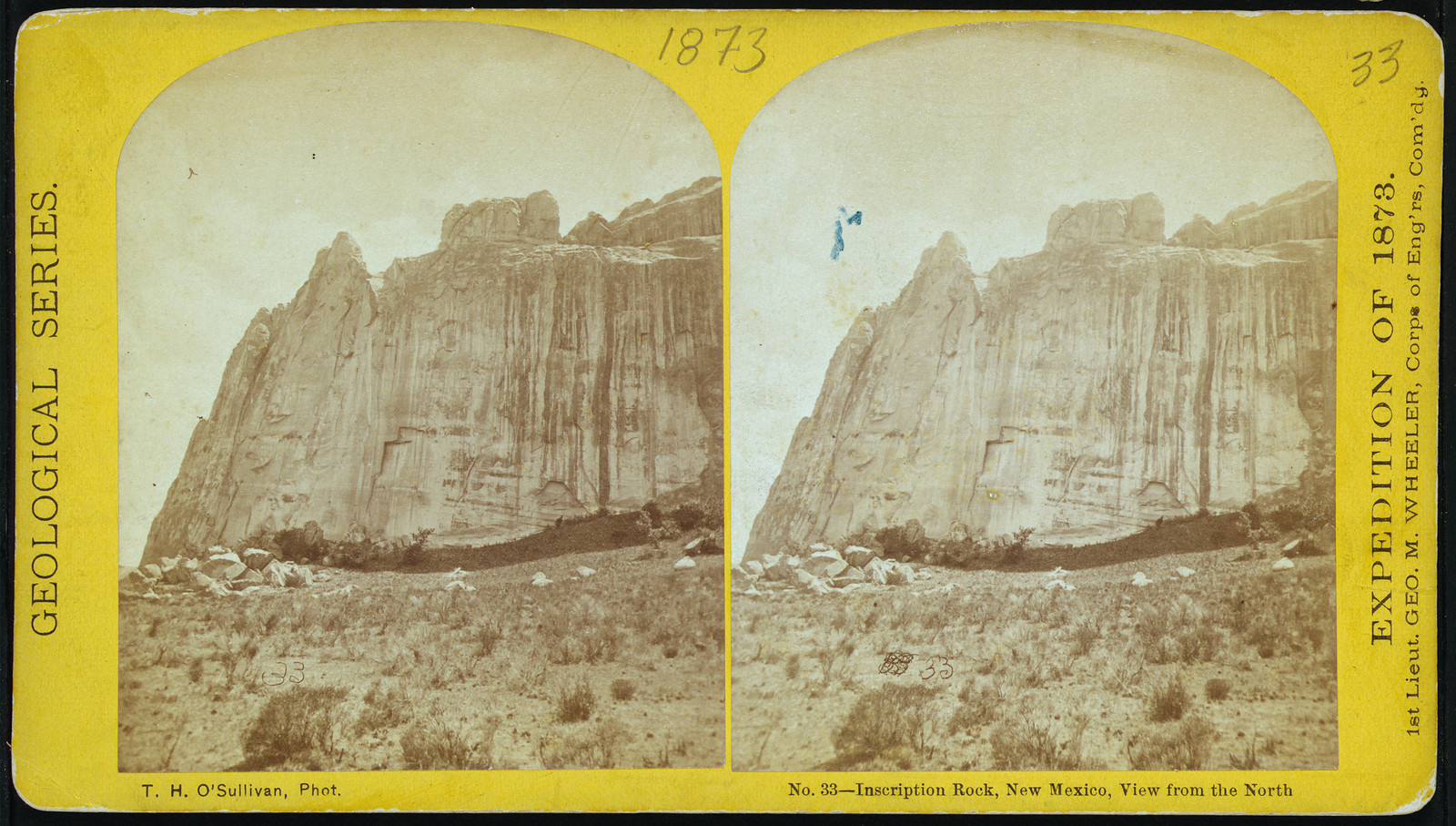 Inscription Rock New Mexico view from the east., 1873 — historic photograph