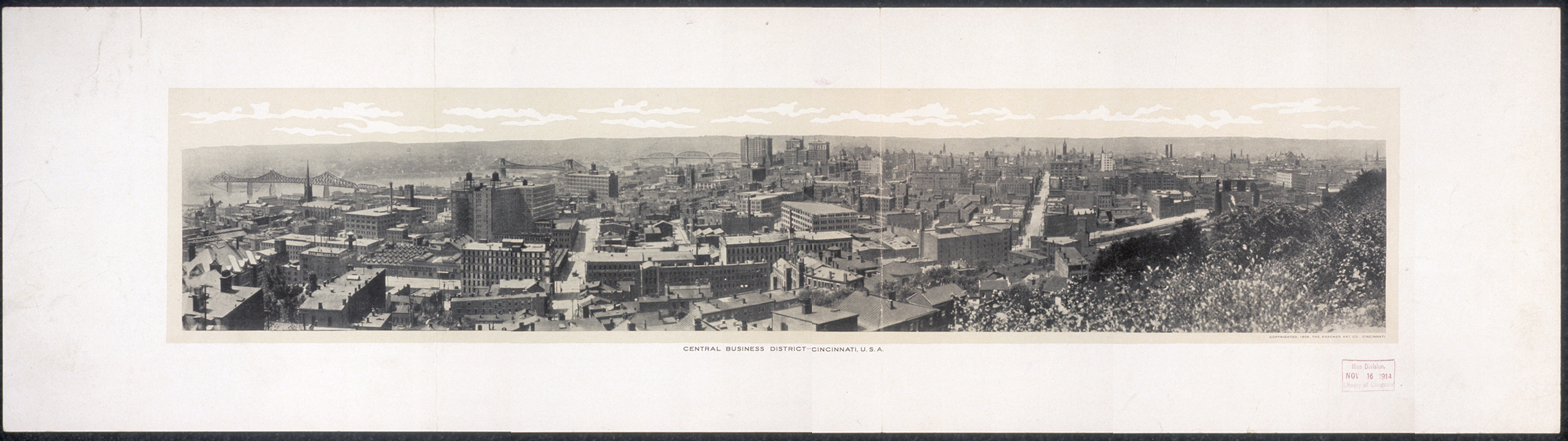 Oh 1908 Central business district, Cincinnati, Ohio — historic image