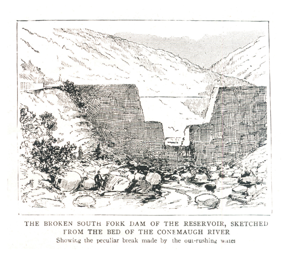 Johnstown Flood London Print 1889 C, Pennsylvania — antique map