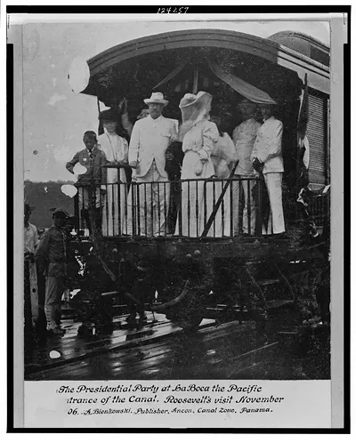 The presidential party at La Boca, the Pacific entrance of the canal--Roosevelt's visit November 1906