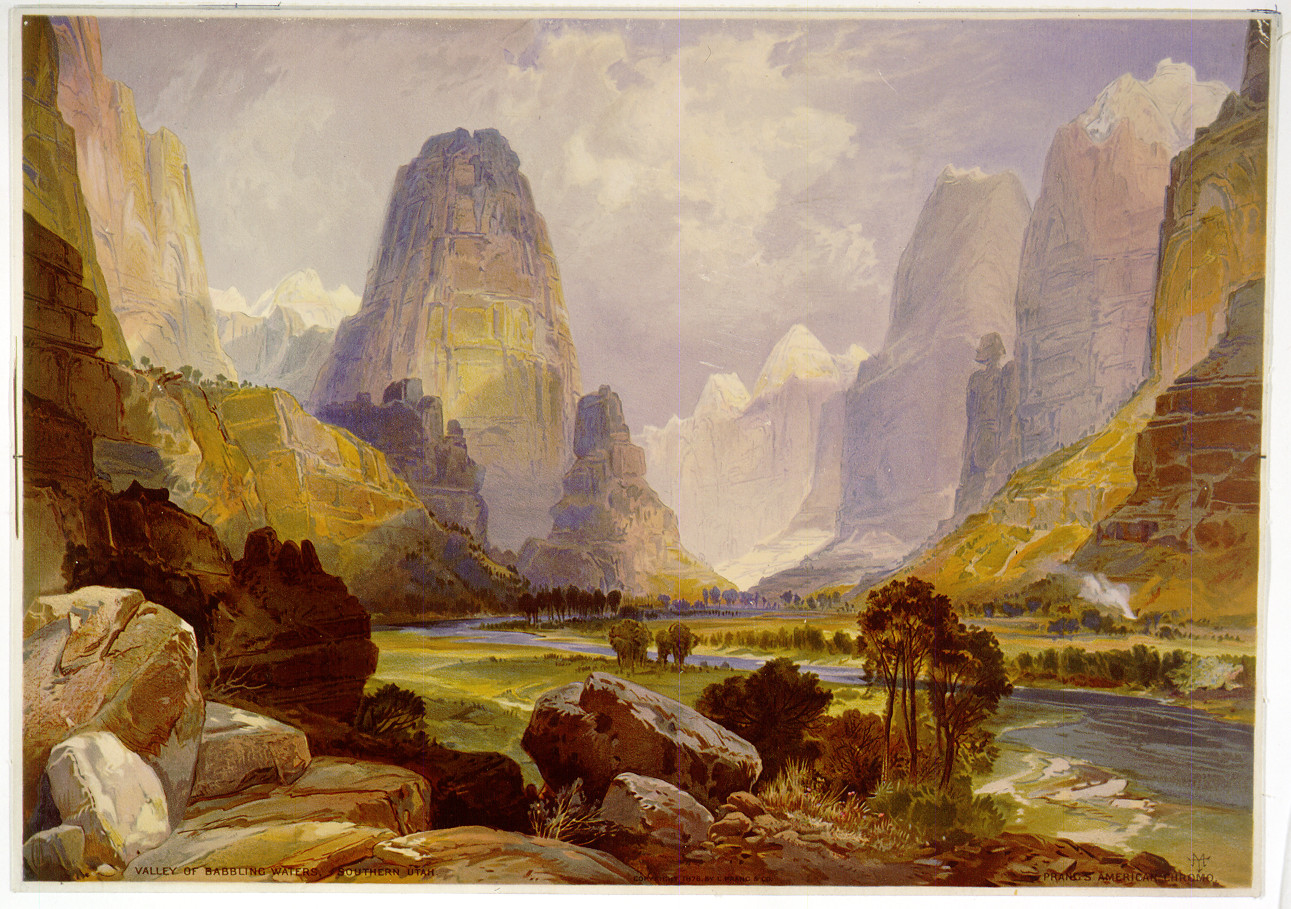 Valley of babbling waters, southern Utah / TM ; Prang's American Chromo., c1876. — antique lithograph
