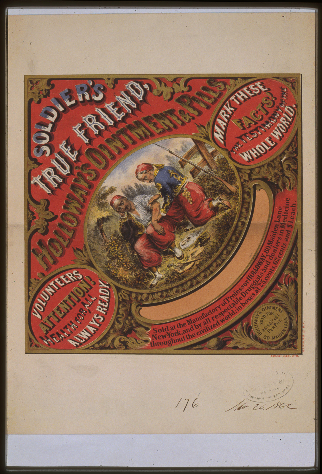 Soldier's True Friend Holloway's Ointment and Pills advertisement — historic image