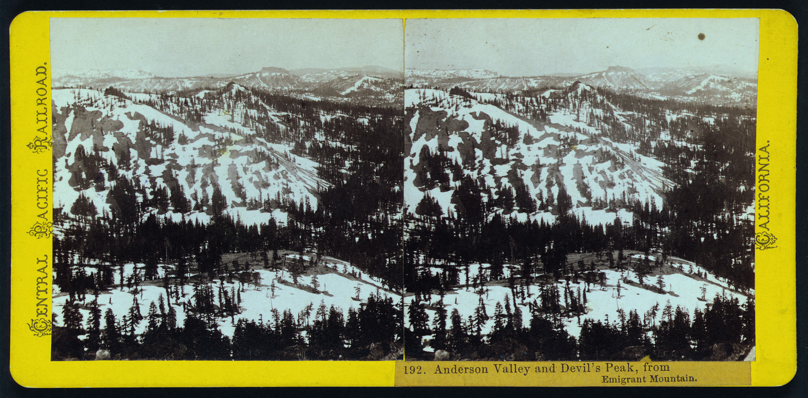 Anderson Valley and Devils Peak from Emigrant Mountain, 1865 — historic photograph