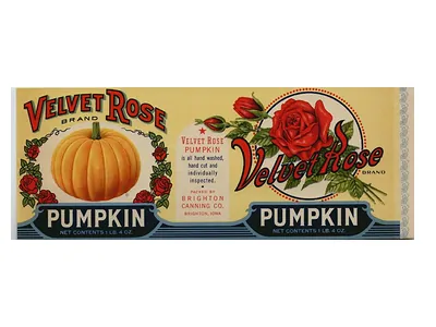 Velvet Rose Brand Pumpkin can label