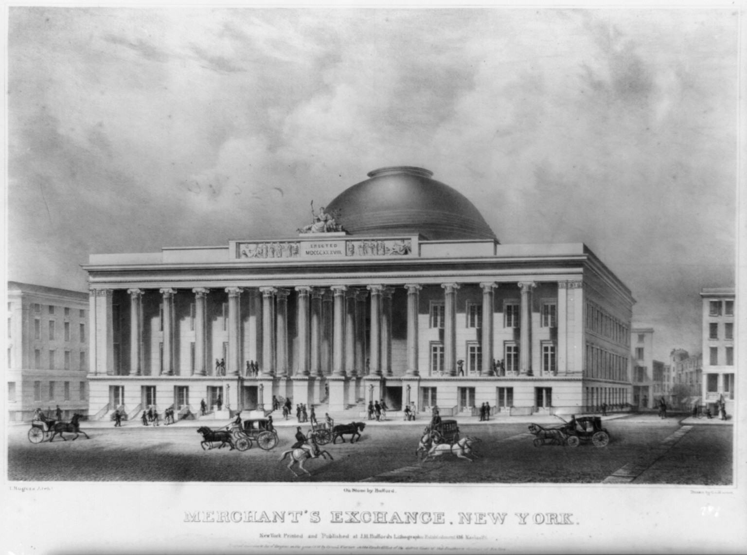 Merchant's Exchange, New York, c1837 June 8. — historic print