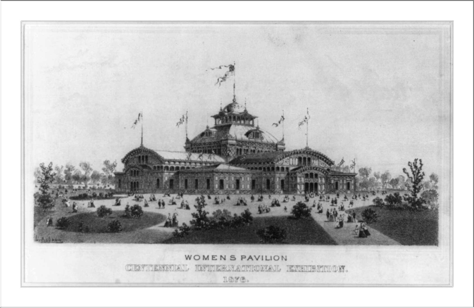Womens pavilion centennial international exhibition, c1876. — historic print