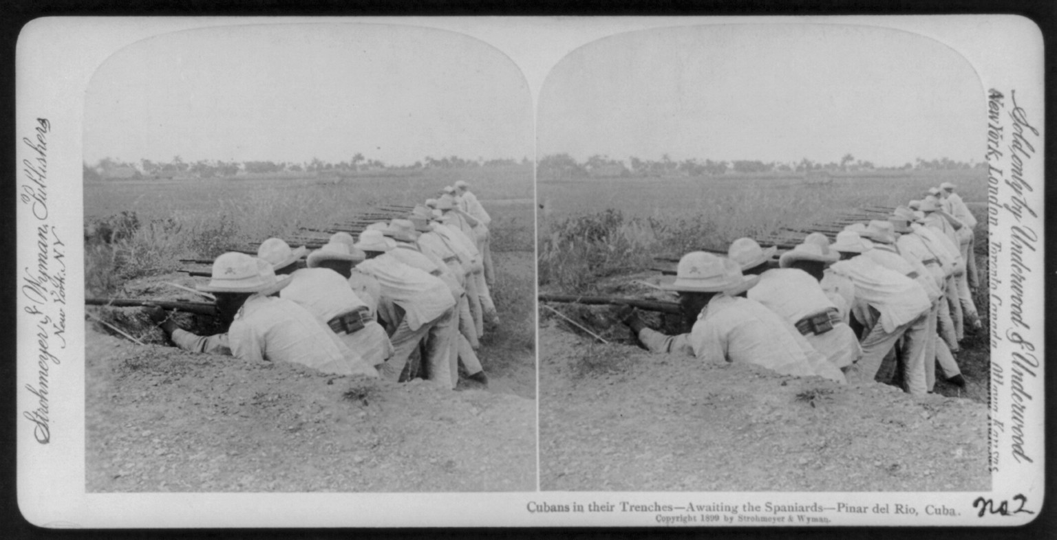 Cubans in their trenches - awaiting the Spaniards - Pinar del Rio, Cuba, c1899. — historic photograph