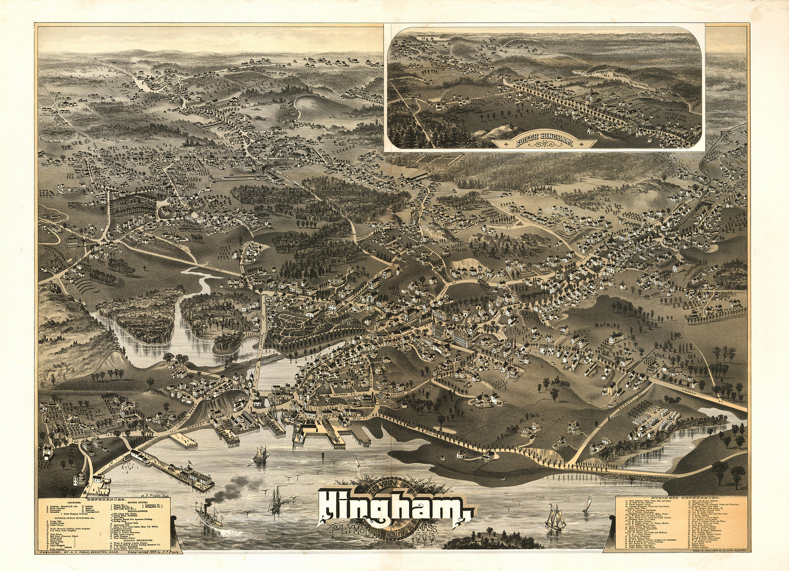 MA Hingham 1885, 1885 — antique map