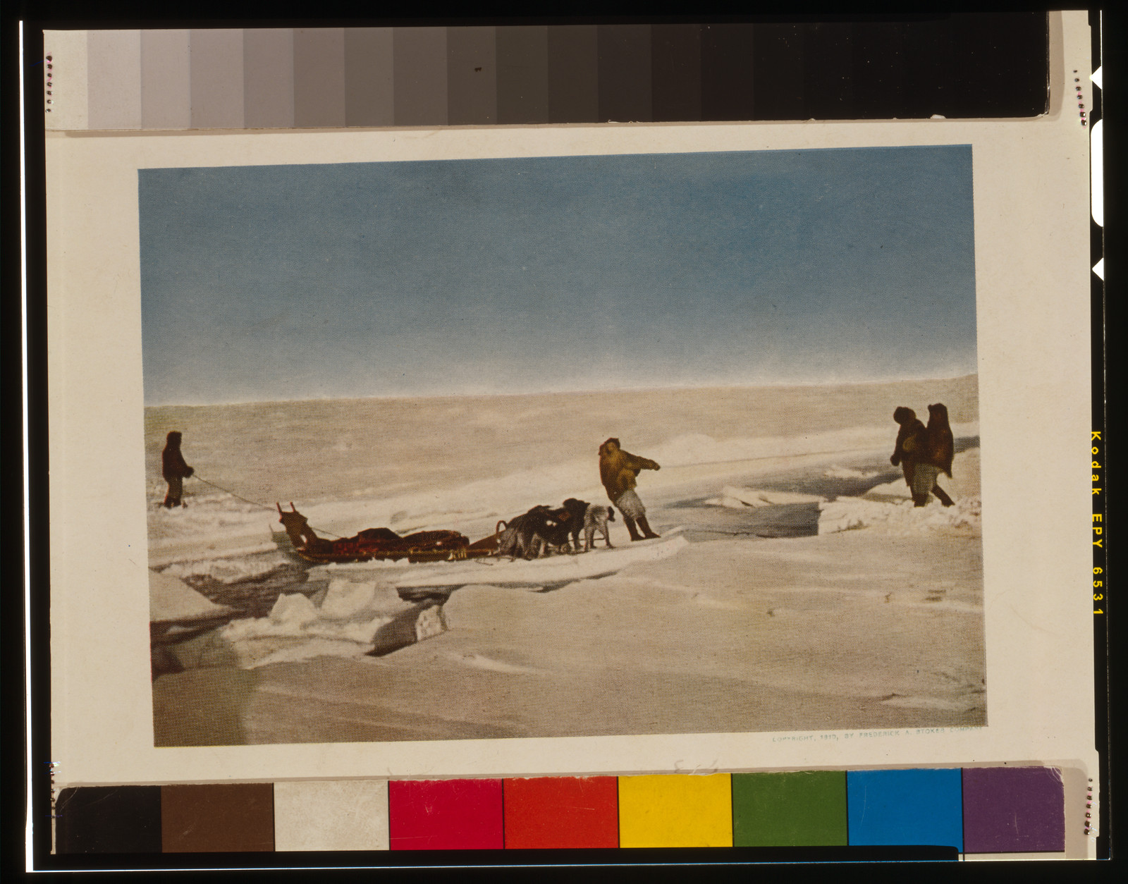 Crossing a lead on an ice cake as a ferry-boat, [1909], c1910. — historic print