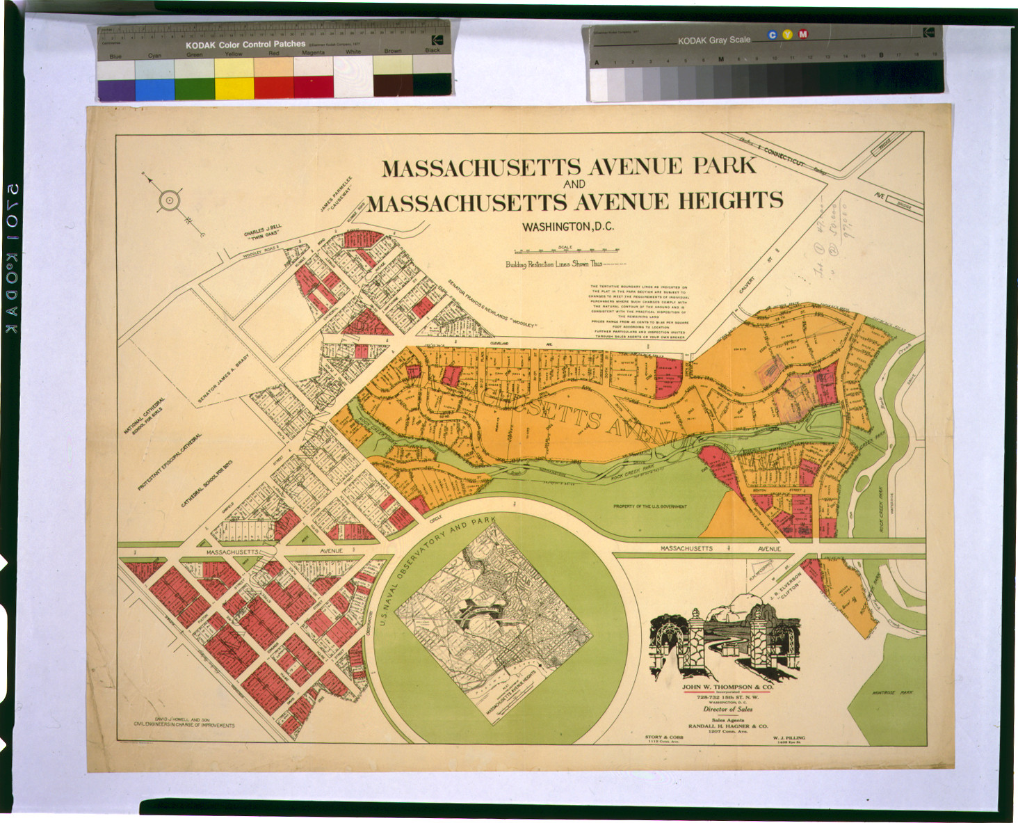 Massachusetts Avenue Park and Heights, Washington, D.C. map — antique map