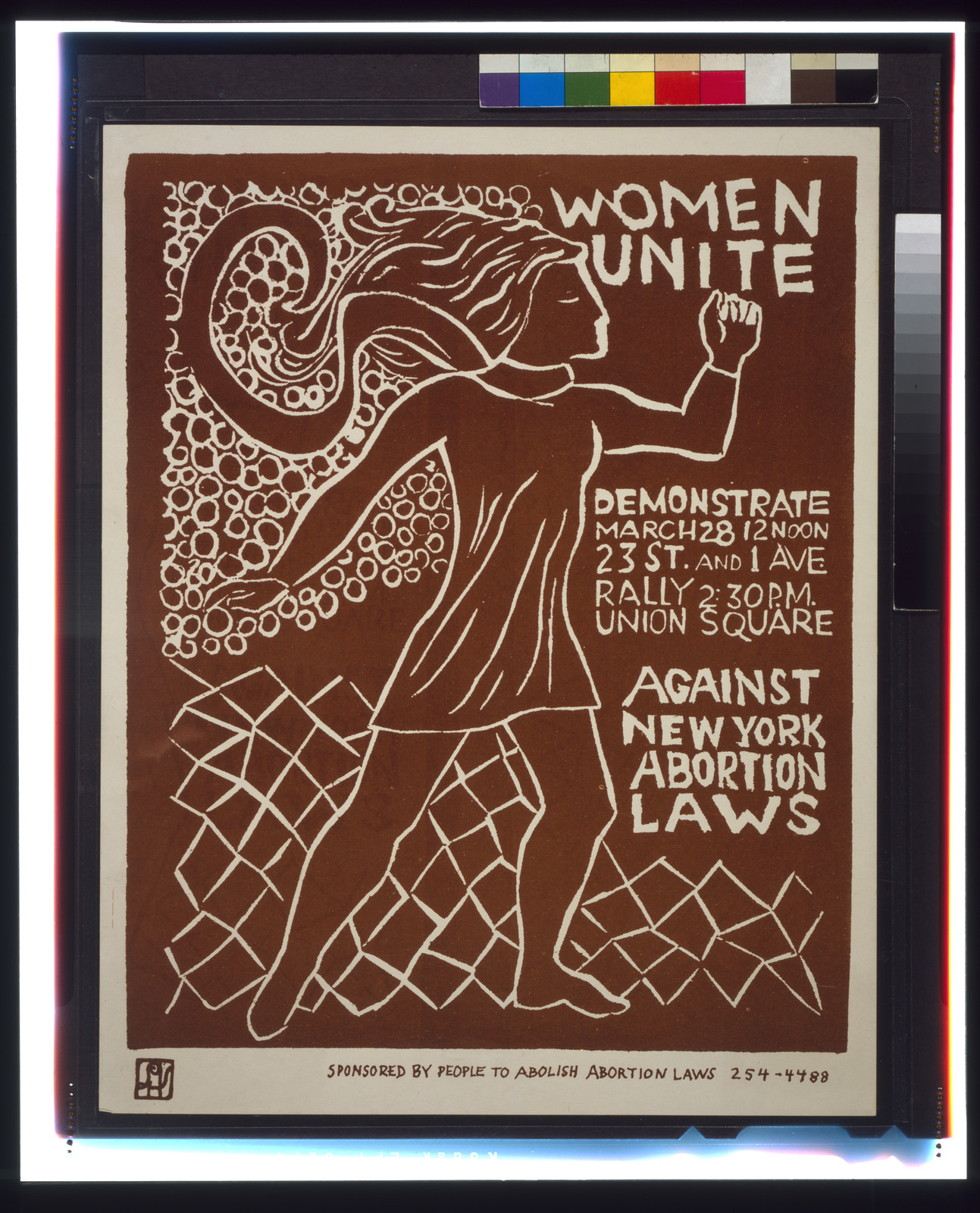 Women unite : demonstrate March 28 ... against New York abortion laws, [1970] — vintage poster