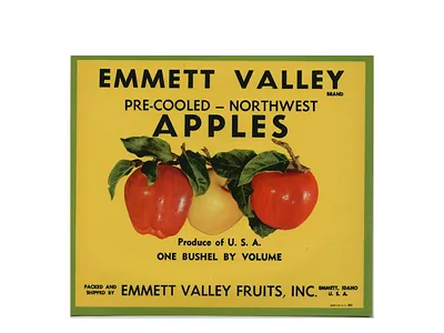 Emmett Valley Pre-Cooled Northwest Apples crate label