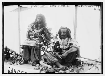 Sydney Levy and Harold Sonneborn, costumed, Society Circus, Long Branch