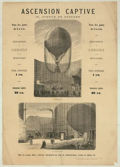 Ascension captive, 42 Avenue de Suffren: captive balloon poster