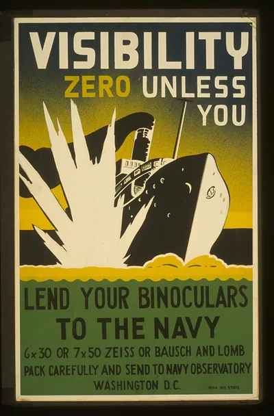 Visibility zero unless you lend your binoculars to the navy 6 x 30 or 7 x 50 Zeiss or