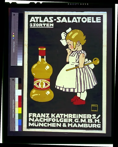 Atlas-Salatoele, 5 Sorten. Franz Kathreiners-Nachfolger, G.m.b.H. / Ludwig Hohlwein.