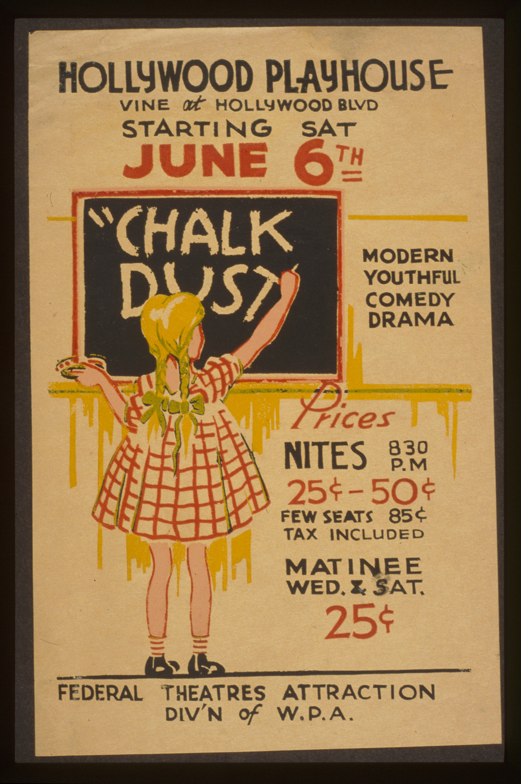 Chalk dust modern youthful comedy drama., 1936 — vintage poster