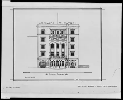 [Theaters, Washington, D.C. Belasco Theatre. Elevation] / AFD.