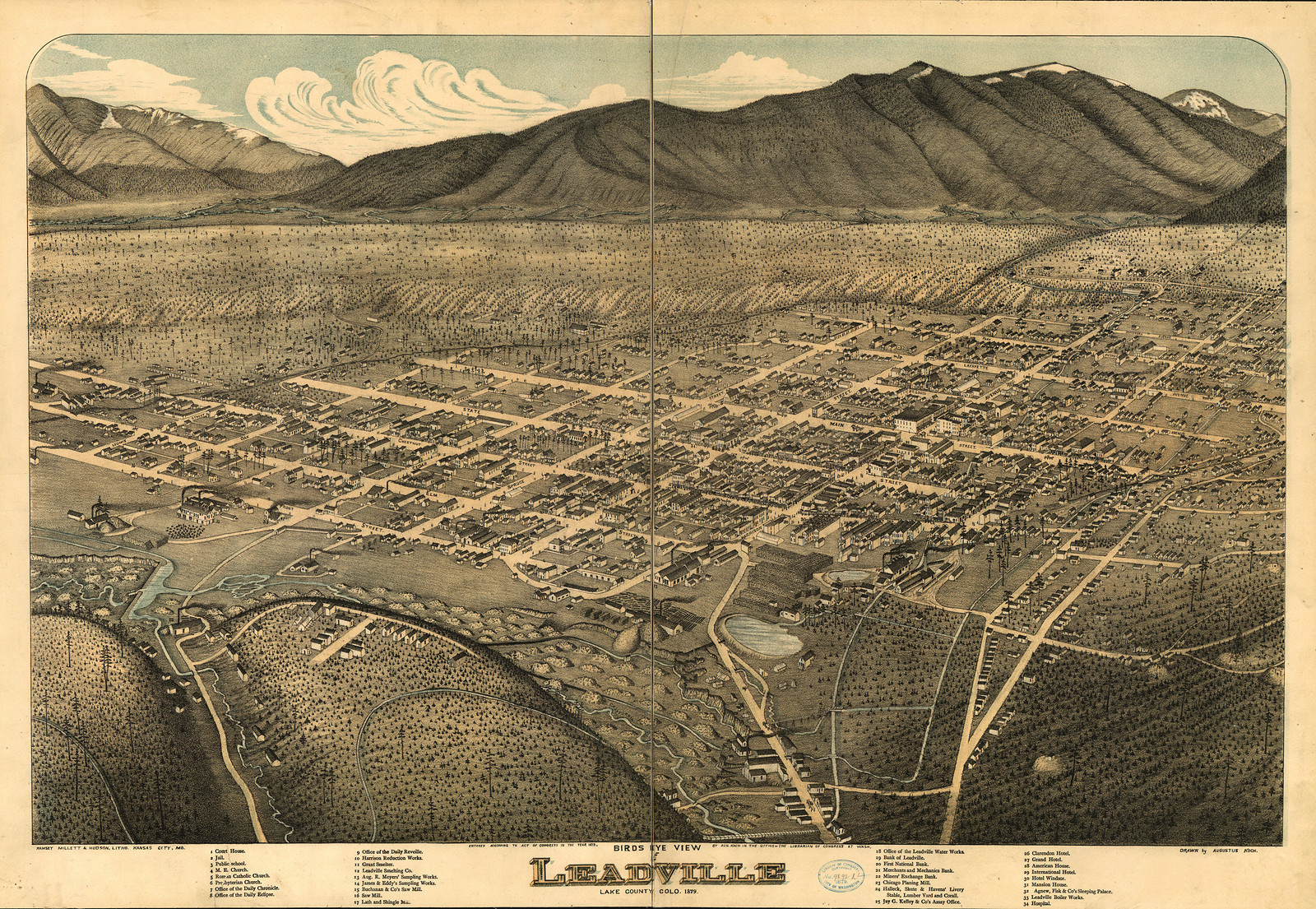 Leadville, Colorado, 1879, 1879 — antique map