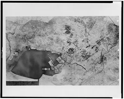 [Aerial view of Tokyo, after bombing by U.S. 20th Air Force]
