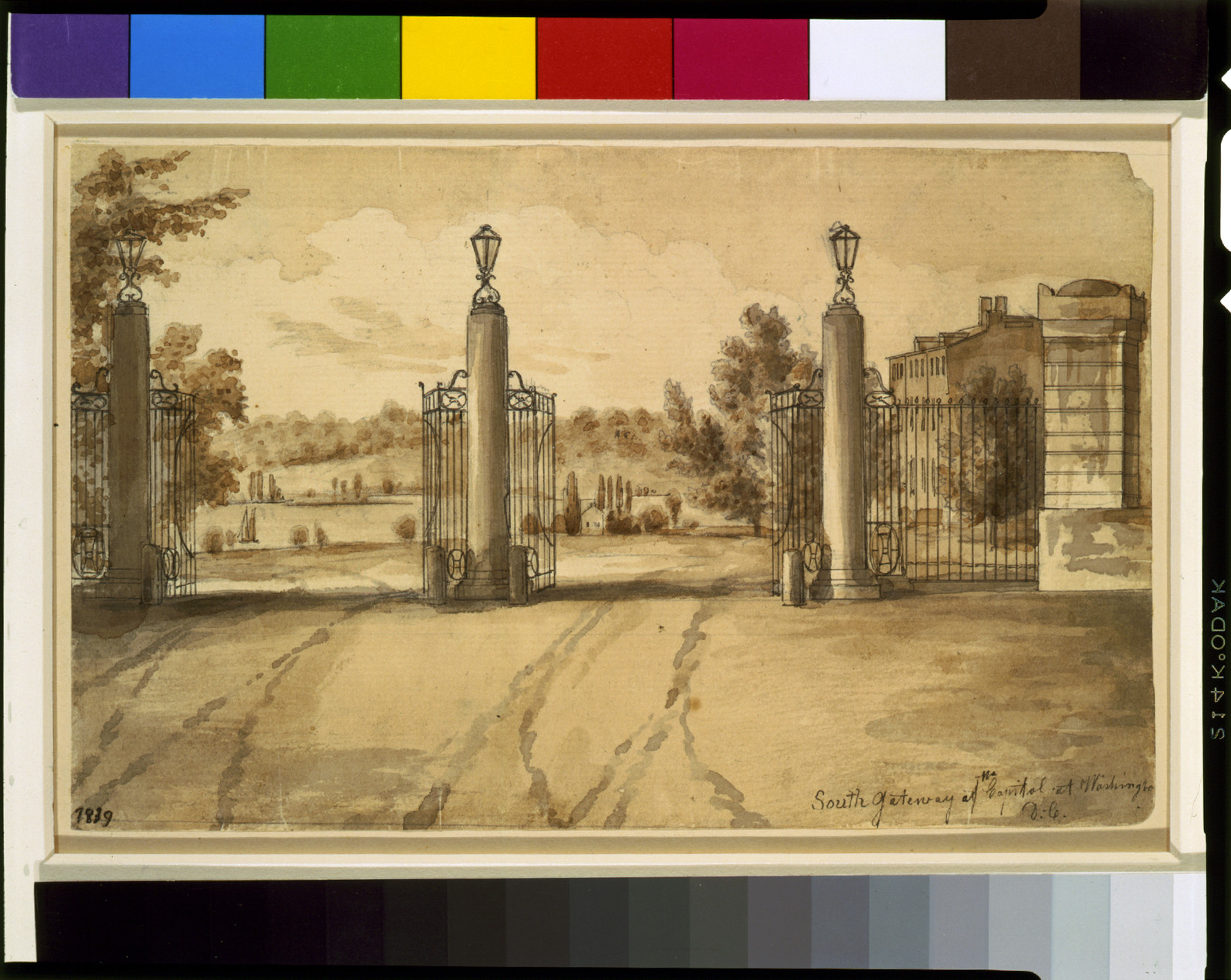 South gateway of the Capitol at Washington, D.C., 1839 — historic drawing