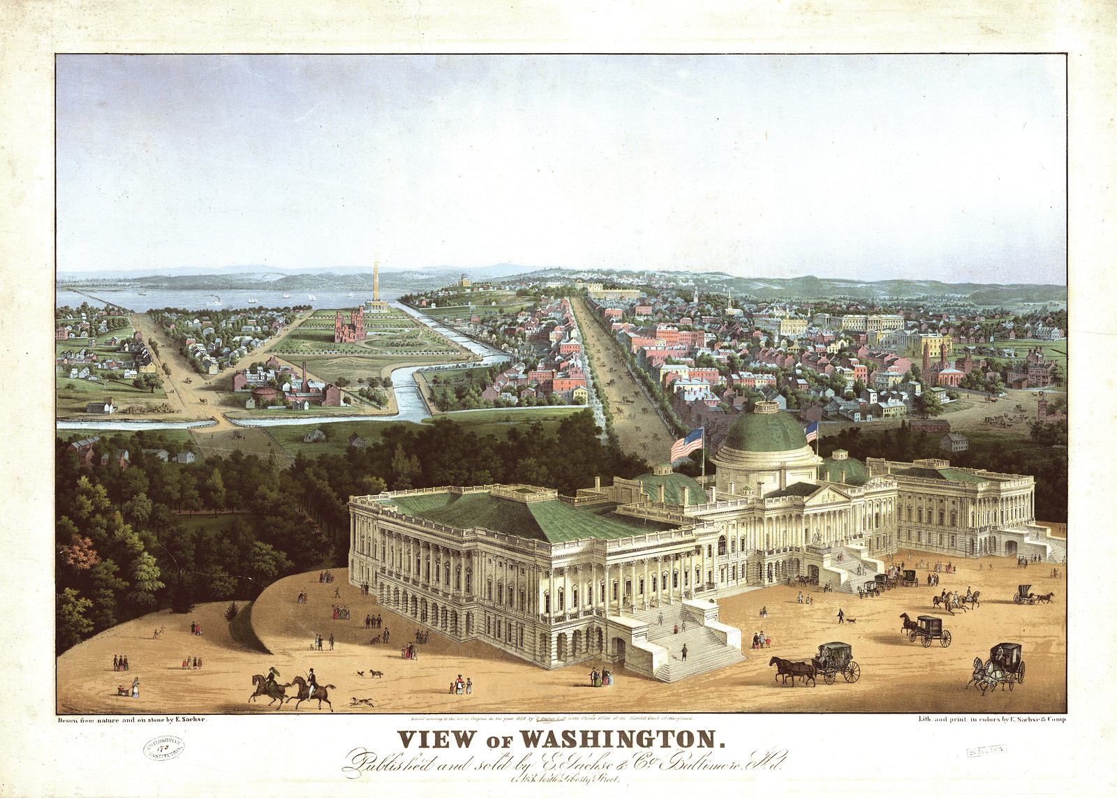 View of Washington [1852], 1852 — antique lithograph