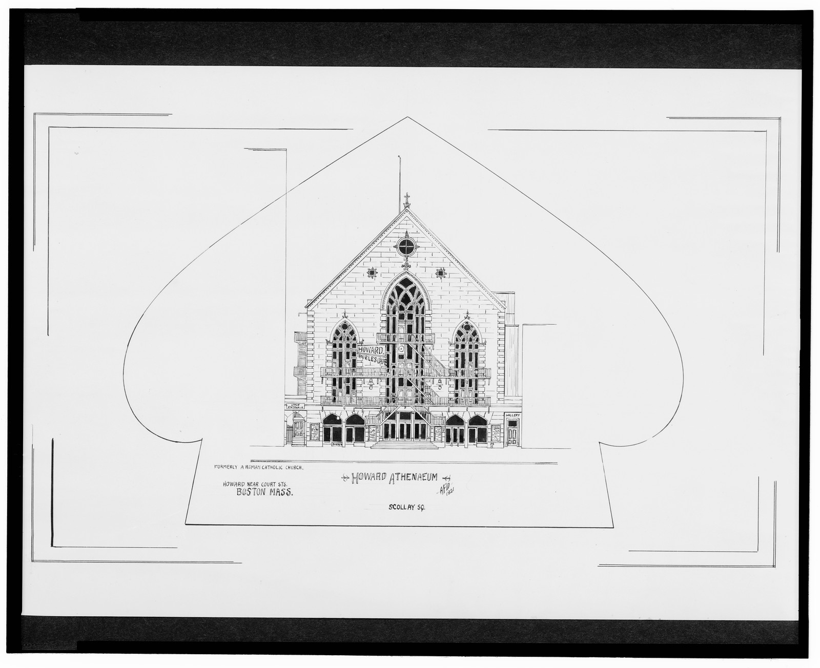 [Howard Athenaeum, Scollay Sq., Howard St. near Court St., Boston, Massachusetts] / AFD 1921., And Engineering (ADE) Drawings — vintage poster