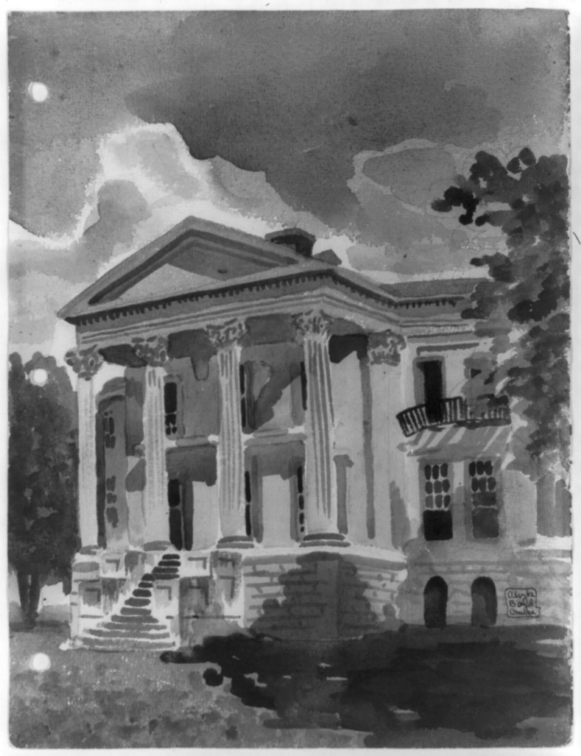 [Belle Grove (White Castle, La.). Front elevation], [between 1935 and 1939] — historic drawing