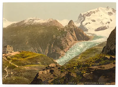 Monte Rosa and Hotel Schwarzsee Valais Alps of Switzerland