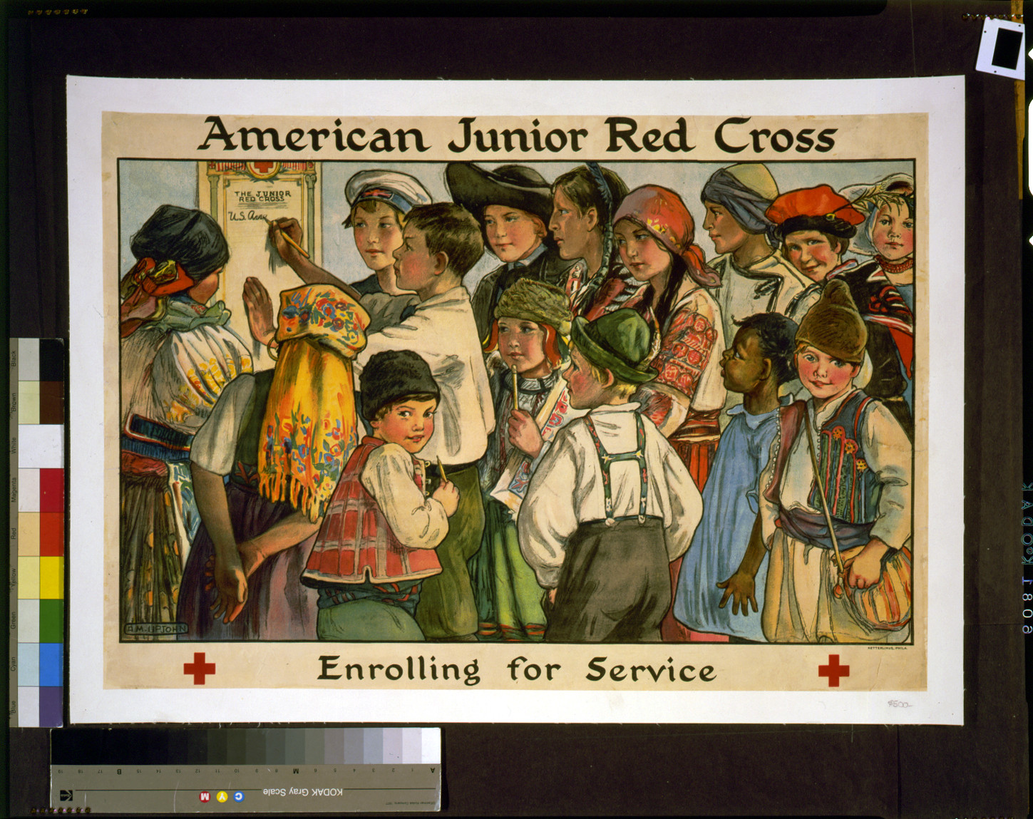 American Junior Red Cross Enrolling for service / A.M. Upjohn., Phila. : Ketterlinus, [1919] — vintage poster