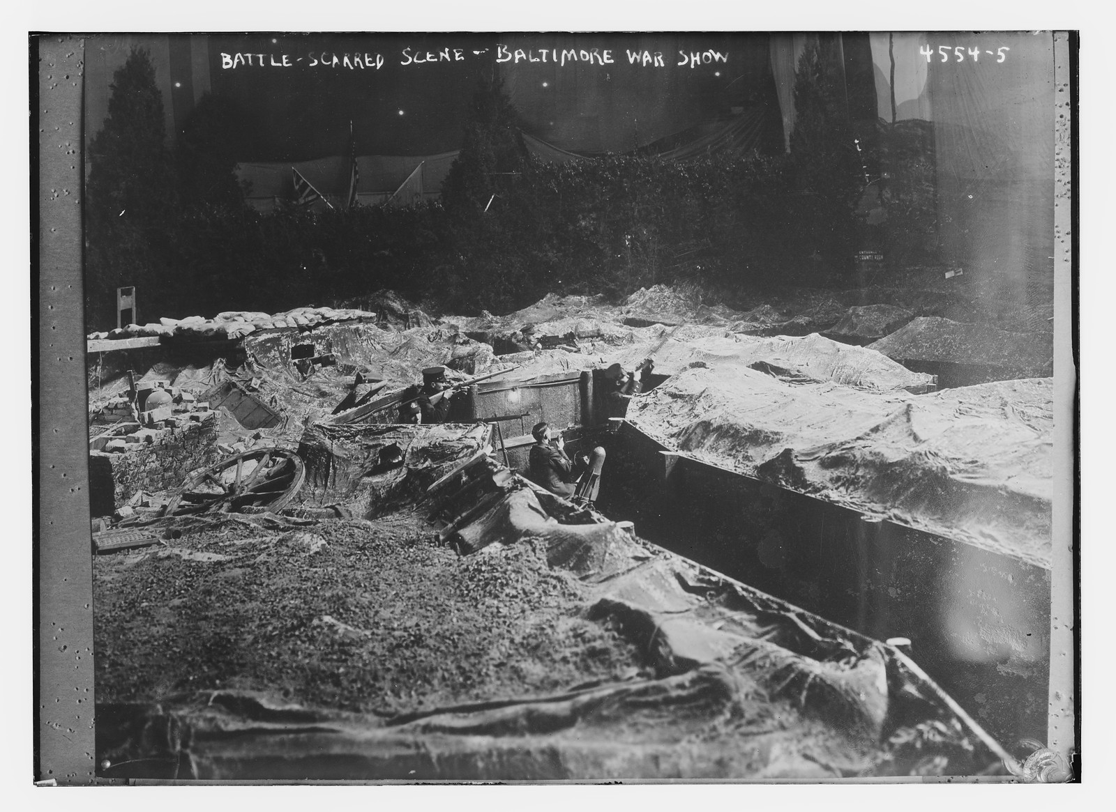 Battle-scarred scene -- Baltimore War Show, n/a — historic photograph